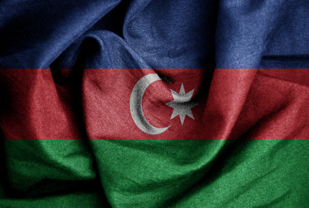 Flag texture on the silk background