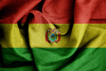 Flag texture on the silk backgroundの写真素材