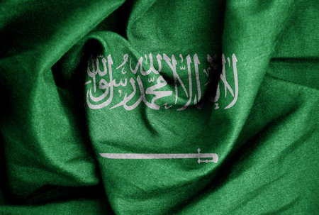 Flag texture on the silk background