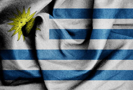 Flag texture on the silk backgroundの写真素材