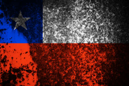 Old cracked wall with the flag paintedの写真素材