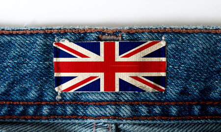 Flag on the label of the jeans