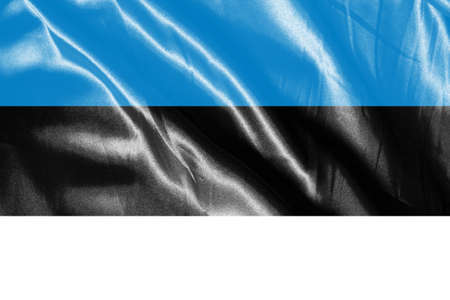 Flag painted on the silk backgroundの写真素材