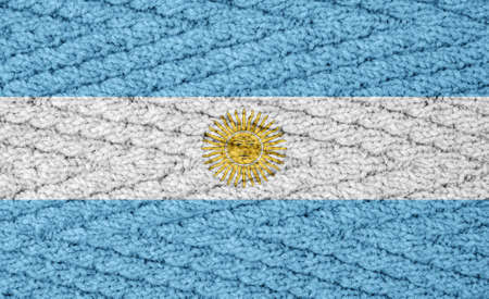 Flag on the knitted surfaceの写真素材