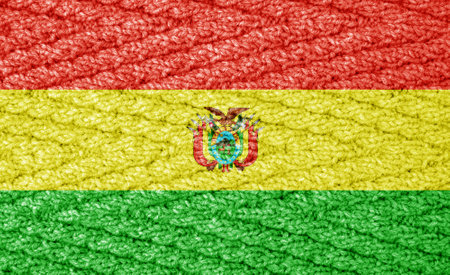 Flag on the knitted surfaceの写真素材