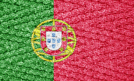 Flag on the knitted surfaceの写真素材