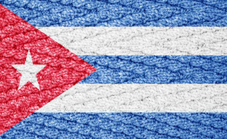 Flag on the knitted surfaceの写真素材