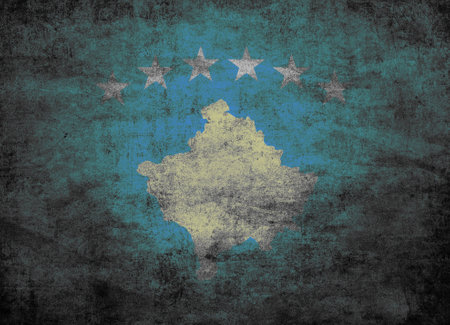 Textured flag of the Kosovoの写真素材