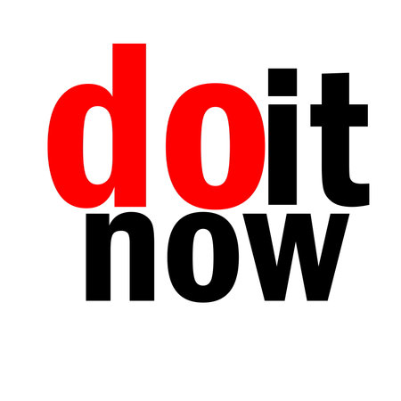 Do it now text on whiteの写真素材