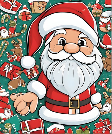 Funny Santa Claus Christmas decor. Generative aiの素材