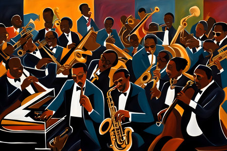 Picture of happy jazz musiciansの素材