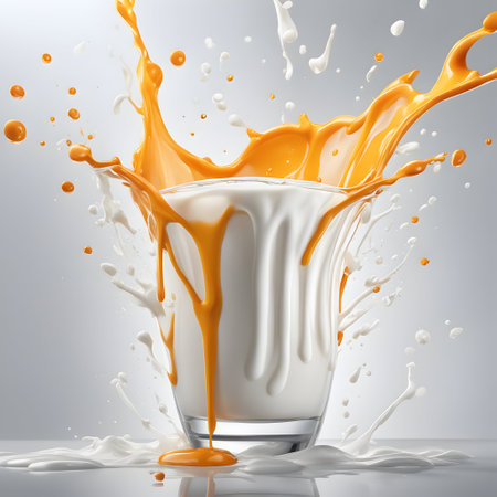 Beautiful art of the milk splashの素材