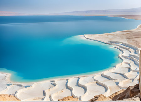 View on Dead Sea in Israelの素材