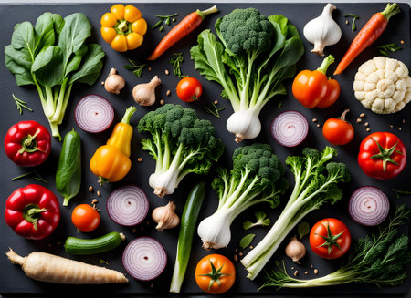 Various collection of vegetables closeupの素材