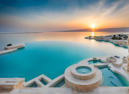 View on Dead Sea in Israelの素材