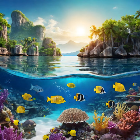 Beautiful view of the underwater worldの素材