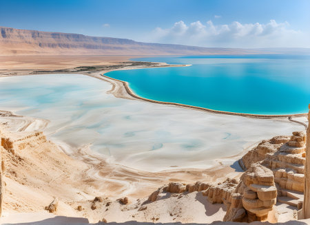 View on Dead Sea in Israelの素材