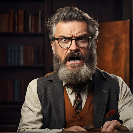 Funny picture of the crazy professorの素材