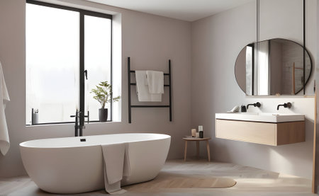 View of modern bathroom interiorの素材