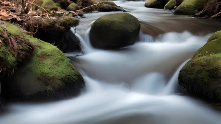 Water stream in the riverの素材