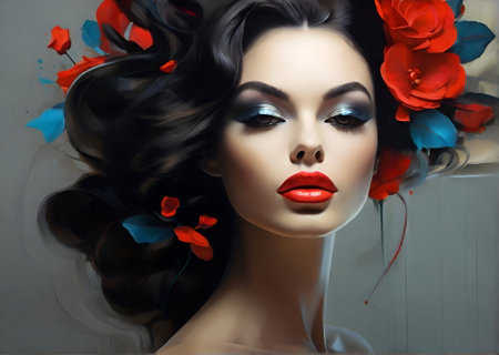 Fashion portrait of the artistic beautiful womanの素材