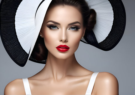 Fashion portrait of the artistic beautiful womanの素材