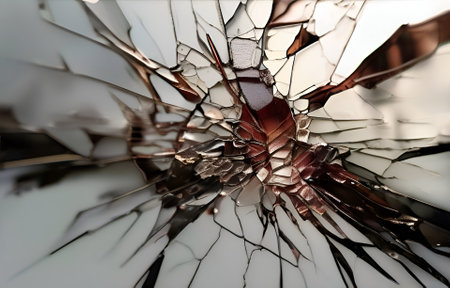 Abstract artistic closeup of the broken glassの素材
