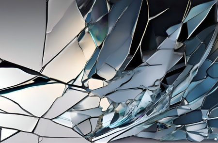 Abstract artistic closeup of the broken glassの素材