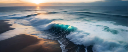 View of the beautiful sea or ocean with wavesの素材