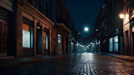 View of the mystical cinematic streetの素材