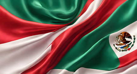 Abstract flag on silk backgroundの素材