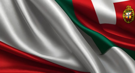 Abstract flag on silk backgroundの素材