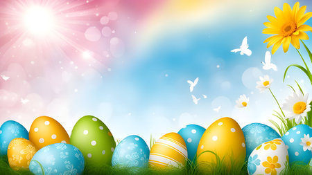 Beautiful Easter holidays abstract designの素材