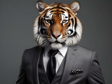 Tiger portrait in the suitの素材