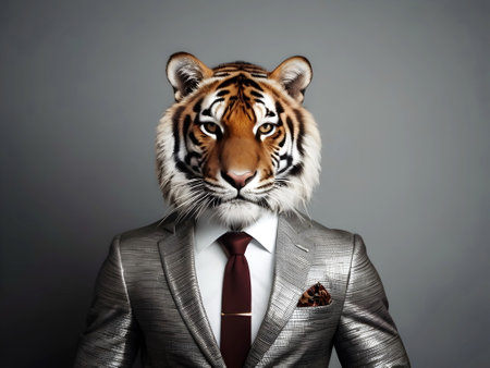 Tiger portrait in the suitの素材