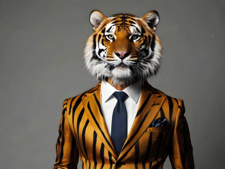 Tiger portrait in the suitの素材