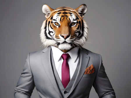 Tiger portrait in the suitの素材