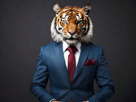 Tiger portrait in the suitの素材