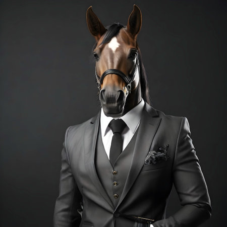 Horse portrait in the elegant suitの素材