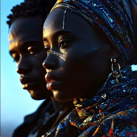 African people portraits fashion artの素材