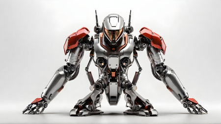 Robots machine technology on whiteの素材