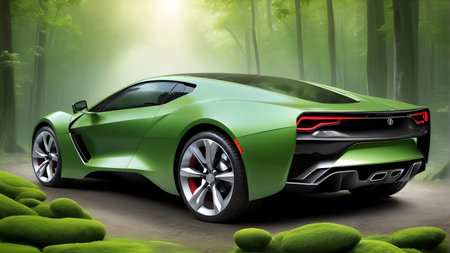 Ecological green concept of auto industryの素材