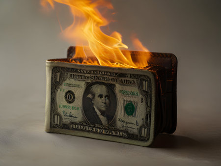 Dollars on fire business conceptの素材