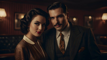 Dark picture of the couple cinematic lookの素材