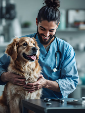 Dogs at the veterinary clinicの素材