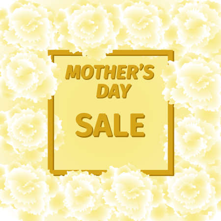 Mother s day greeting card with carnation flowers. saleのイラスト素材