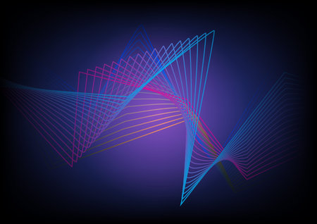 abstract triangle blue wave grid motion vector backgroundのイラスト素材
