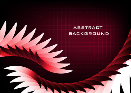 Abstract red wings. flow movement dynamic. abstact motion curve backgroundのイラスト素材