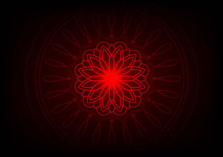 Abstract red flower design. vintage mandala pattern. red asian floral background.のイラスト素材