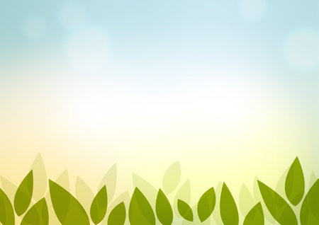 Gradient pastel decorations green leaf plant vivid decoration vector background. vector illustration.のイラスト素材